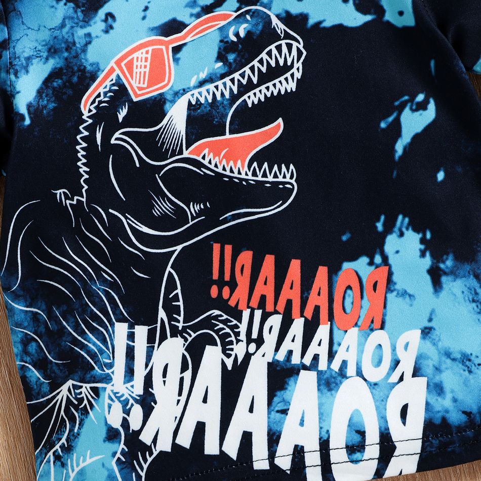 1 pezzo Neonato Ragazzo Dinosauro Avant-garde Manica corta Maglietta Blu Scuro big image 4