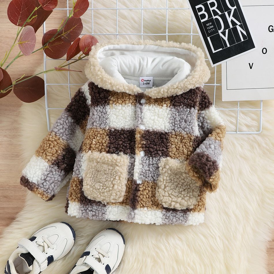 Bébé Unisexe À capuche Décontracté Manches longues Manteau / Veste Marron big image 1