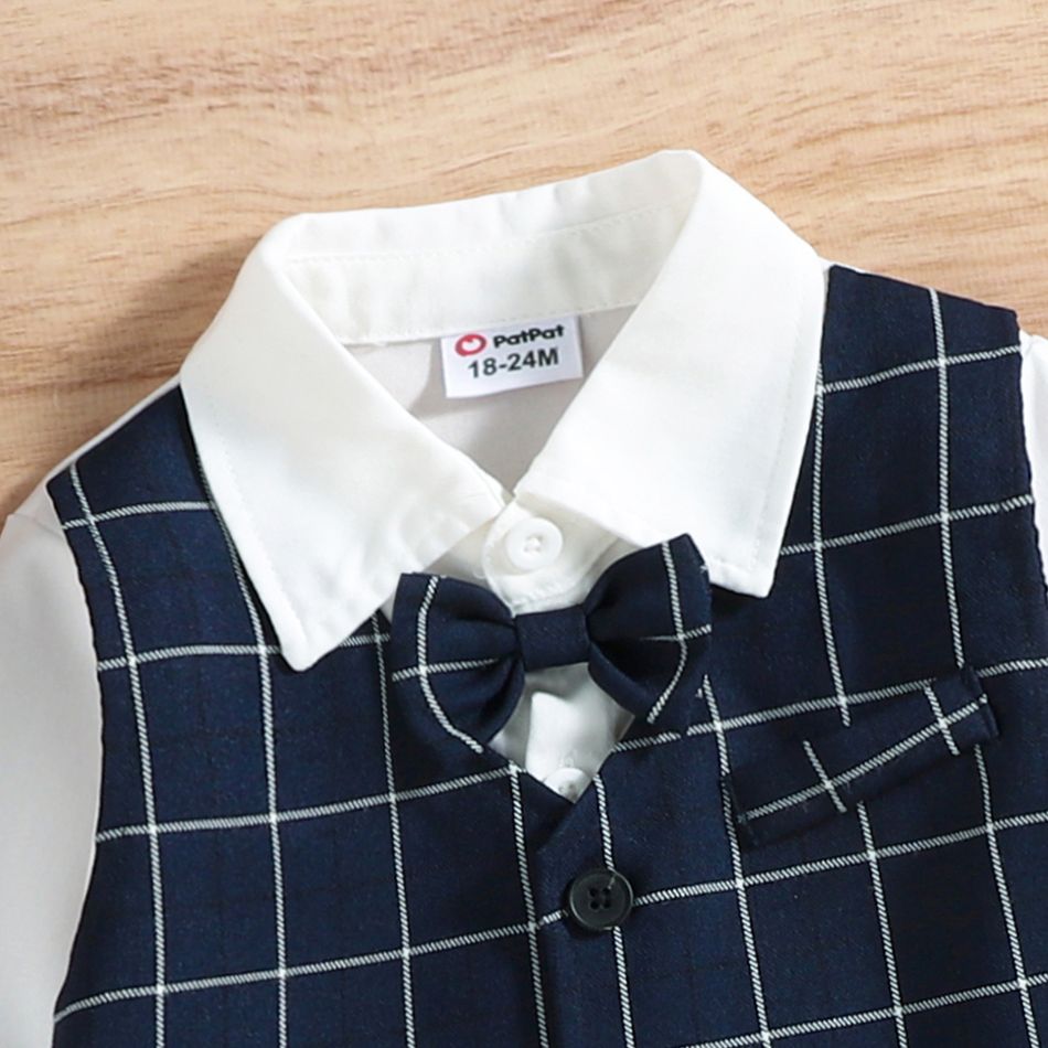 2 unidades Criança Menino Peça dois em um Escola conjuntos de camisa Azul big image 4