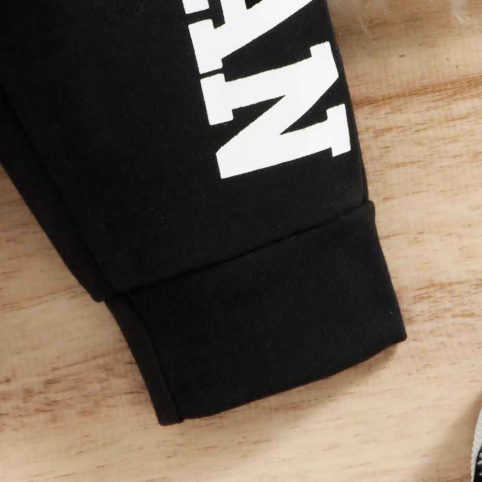 Baby Boy Letter Print Casual Sweatpants Black big image 7