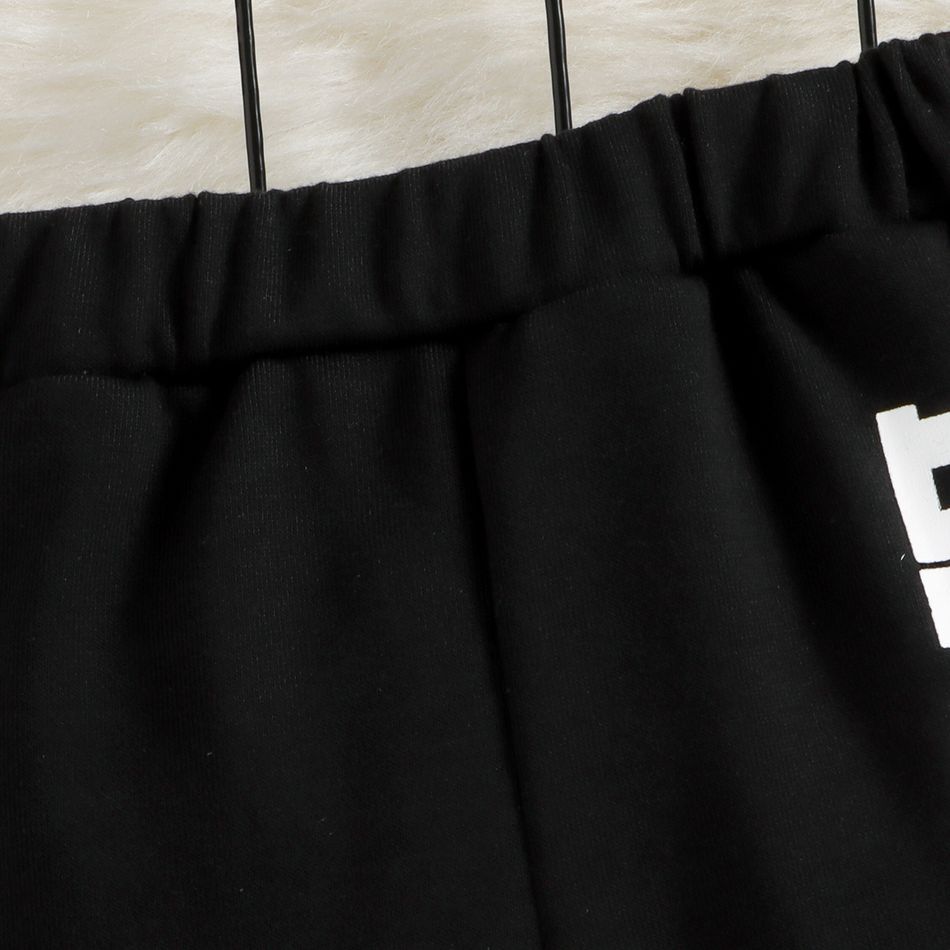 Baby Boy Letter Print Casual Sweatpants Black big image 4