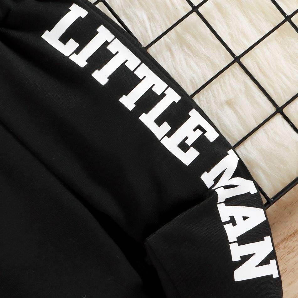 Baby Boy Letter Print Casual Sweatpants Black big image 5