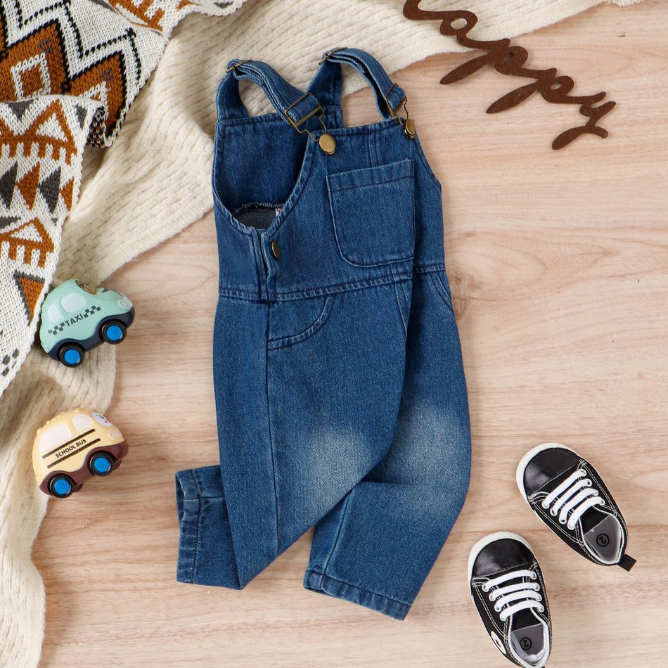 Baby Boy/Girl Blue Denim Overalls Pants Blue big image 3
