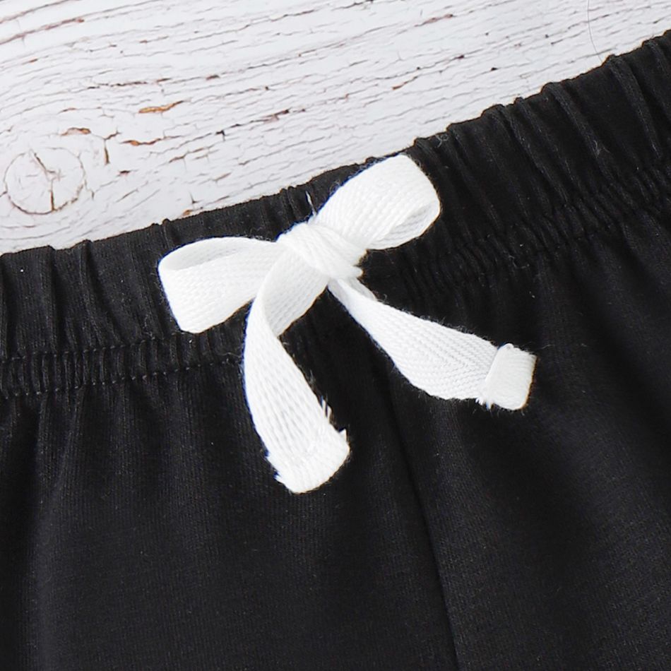 Baby Boy/Girl Solid Elasticized Waist Shorts Black big image 4