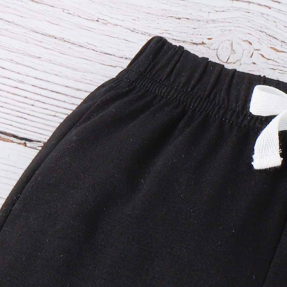 Baby Boy/Girl Solid Elasticized Waist Shorts Black big image 5
