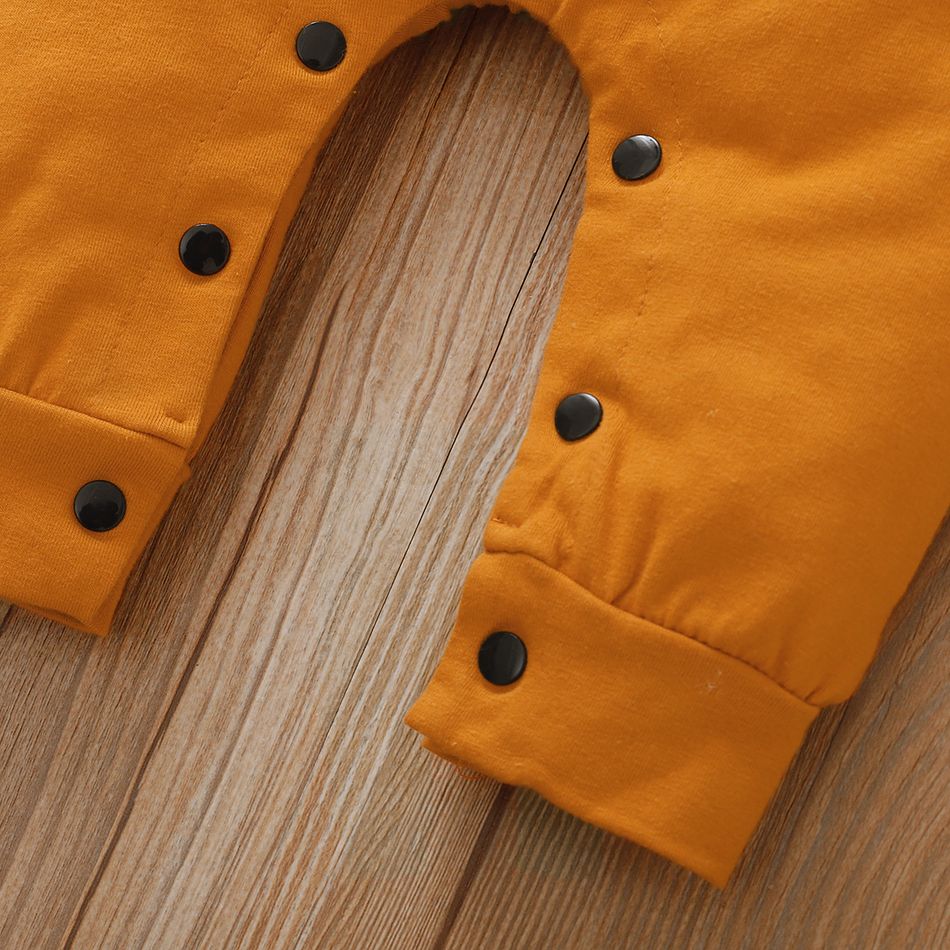 Colorblock Hooded Long-sleeve Baby Ginger Jumpsuit Ginger
