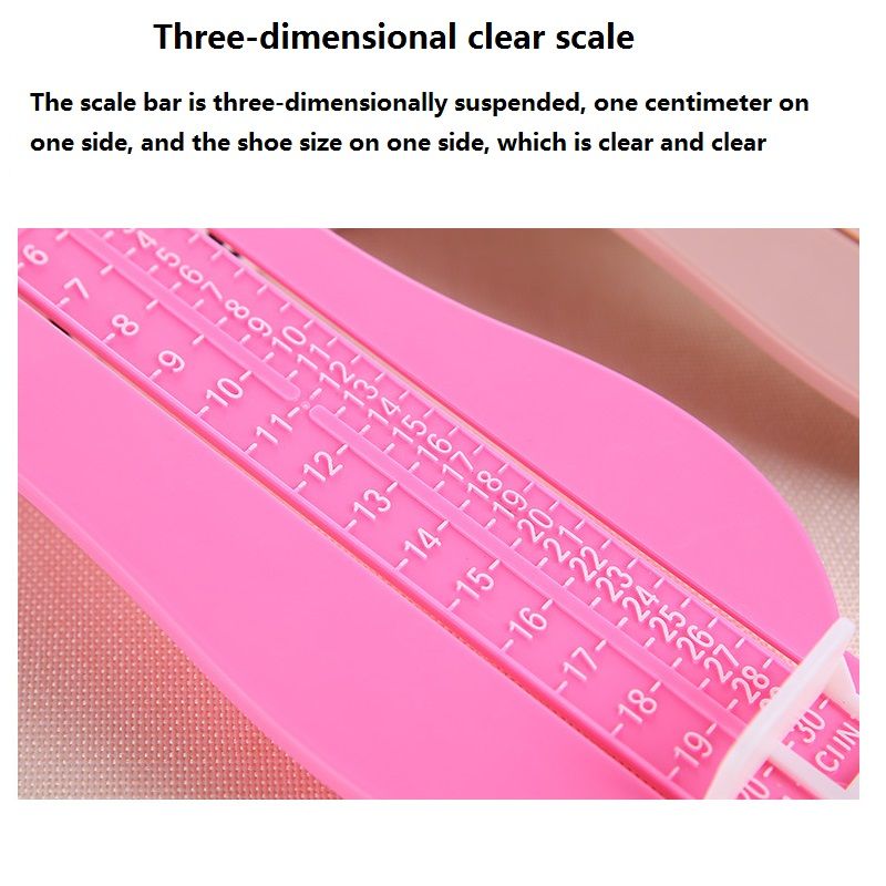 جهاز قياس القدم أجهزة قياس حجم الحذاء للأطفال 0-8 سنوات (متعدد الألوان المتاحة) وردي فاقع big image 3