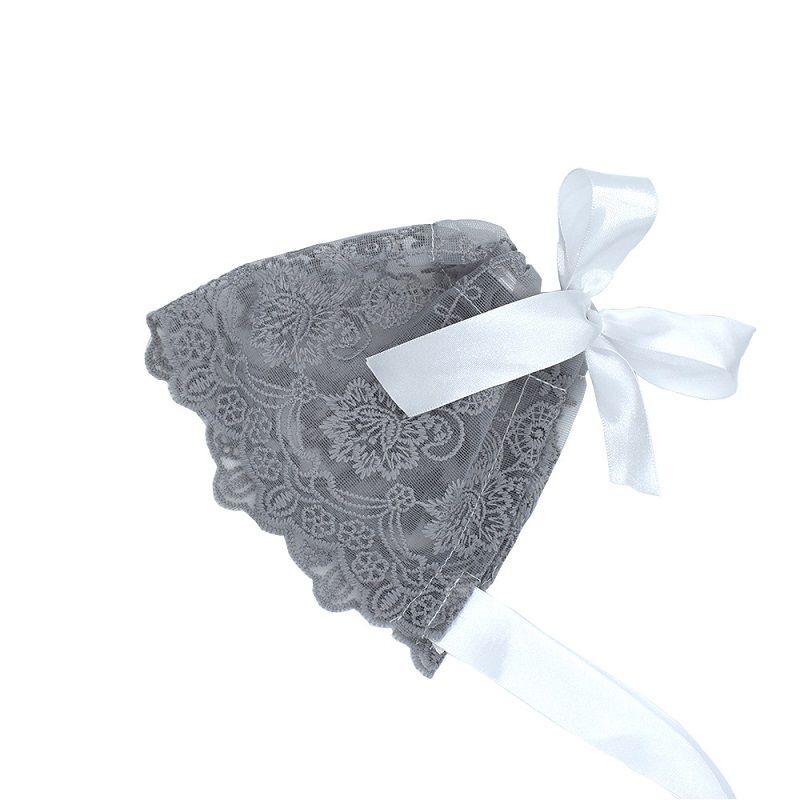 Baby Hat Newborn Photography Props with Lace Trimmed Grey