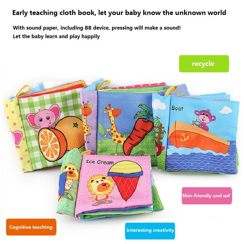 livro de pano para bebês vegetais frutas gráficos de veículos livro de pano tocar e sentir brinquedos educativos e de desenvolvimento precoce 5 páginas Rosa big image 3