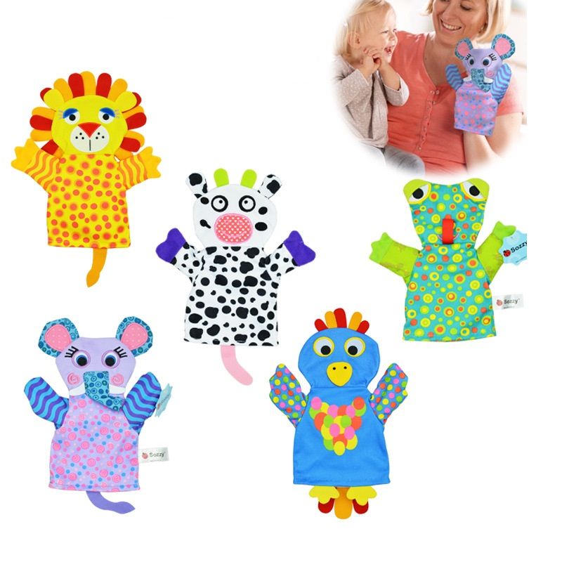 Stuffed Animals Kids Hand Puppets Imaginative Play Hand Puppets Parent-child Interactive Game Great Gift for Girls and Boys Green big image 3