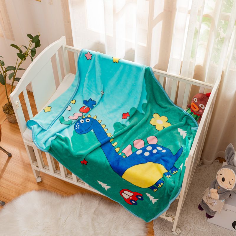 Cute Cartoon Fleece Blanket Baby Quilt Hold Blanket Home Bed Blanket Kids Bedding Kindergarten Nap Blanket Dark Blue big image 5