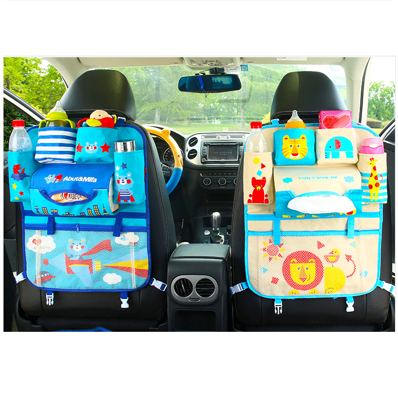 حقيبة تخزين عربة الأطفال ملحقات عربة المقعد الخلفي للسيارة أكسفورد القماش المنظم حقيبة تخزين لوازم الطفل أزرق big image 5