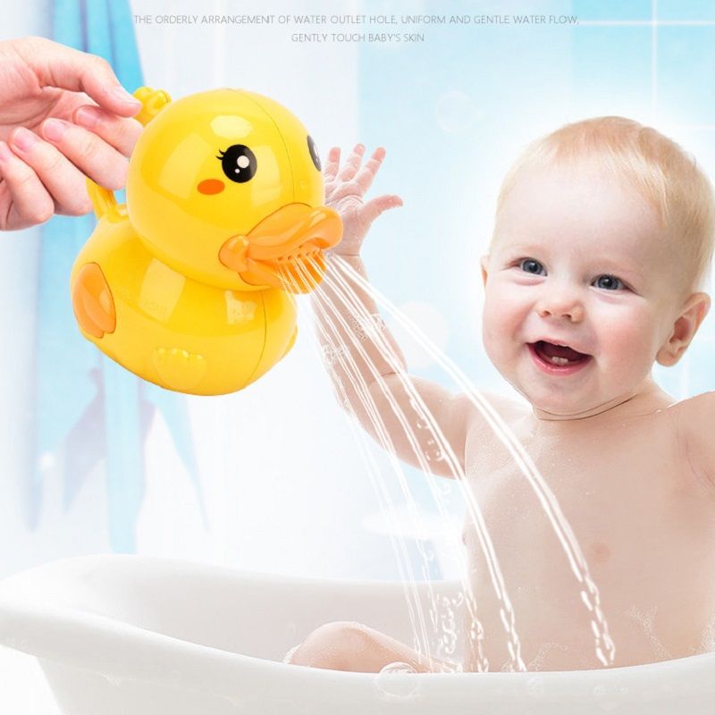 Baby Shampoo Cup Cartoon Duck Baby Infant Shower Supplies Educational Water Toy Yellow big image 2