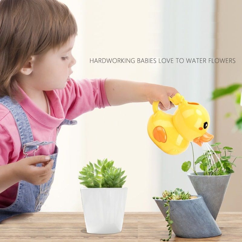 كوب شامبو للأطفال بطة الكرتون مستلزمات استحمام الطفل الرضيع لعبة مائية تعليمية الأصفر big image 3