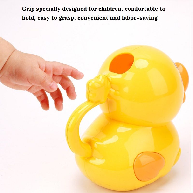 Baby Shampoo Cup Cartoon Duck Baby Infant Shower Supplies Educational Water Toy Yellow big image 5