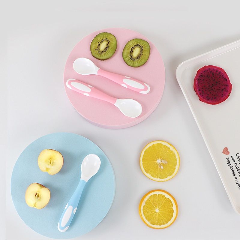 1pc/2pcs Baby Fruit Puree Scraper Spoon Mud Scraping Spoon with Teeth Baby Tableware Supplement Food Feeding Dishes Supplement Tools Pink big image 5