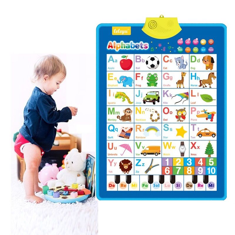 Interactive Electronic Alphabet Wall Chart Music Talking Poster Preschool Education Toy Early Learning Toys Blue big image 3