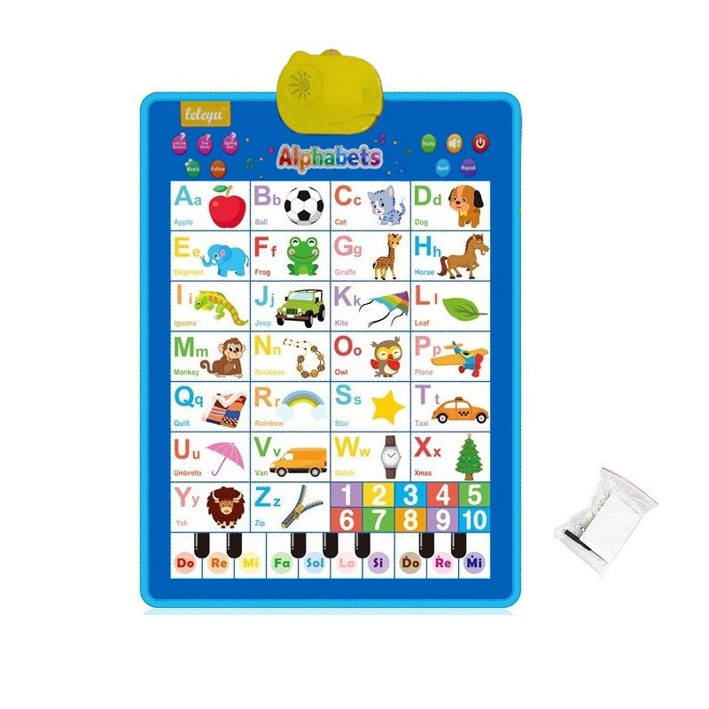 Interactive Electronic Alphabet Wall Chart Music Talking Poster Preschool Education Toy Early Learning Toys Blue big image 5