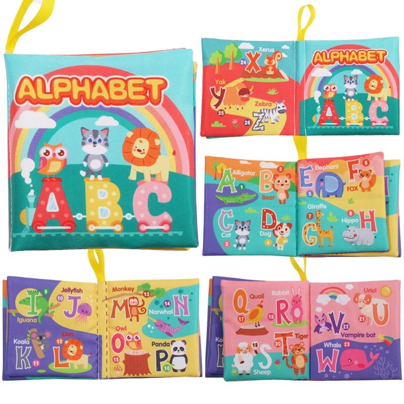 Cloth Book Washable Baby Soft Cloth Book Toys Activity Early Education Toy (Alphabet/Number/Color) Color-A big image 2