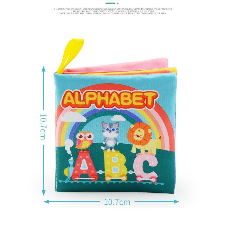 Cloth Book Washable Baby Soft Cloth Book Toys Activity Early Education Toy (Alphabet/Number/Color)  4pages Color-A big image 6