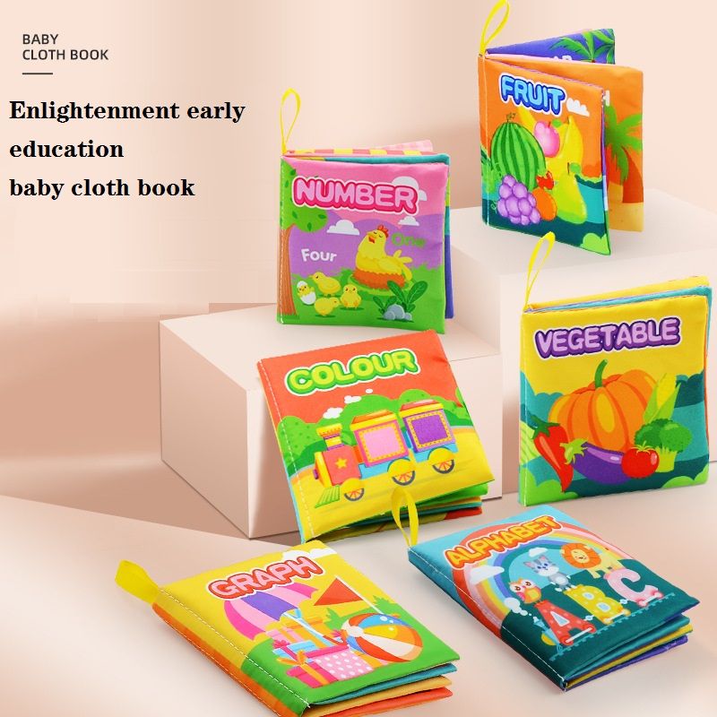 كتاب من القماش قابل للغسل للأطفال من القماش الناعم ألعاب كتب نشاط التعليم المبكر (الأبجدية / العدد / اللون) اللون- أ