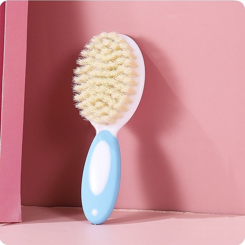 Safety Baby Hair Brush & Comb Set Newborn Wash Hair Massage Scalp Brush Cleaning Care Blue big image 7