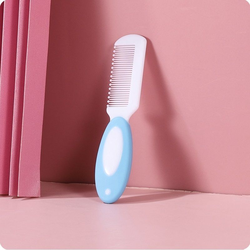 Safety Baby Hair Brush & Comb Set Newborn Wash Hair Massage Scalp Brush Cleaning Care Blue big image 8
