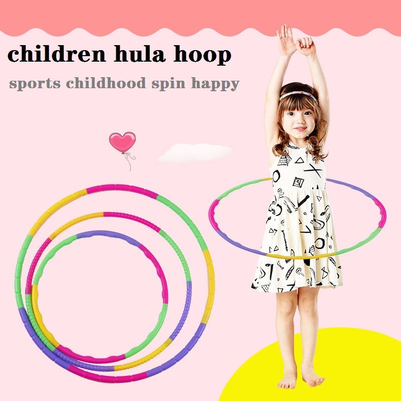 Detachable Color Hoop Kids Exercise hula Hoop Freely Assembled Adjustable Hoop Color block big image 2