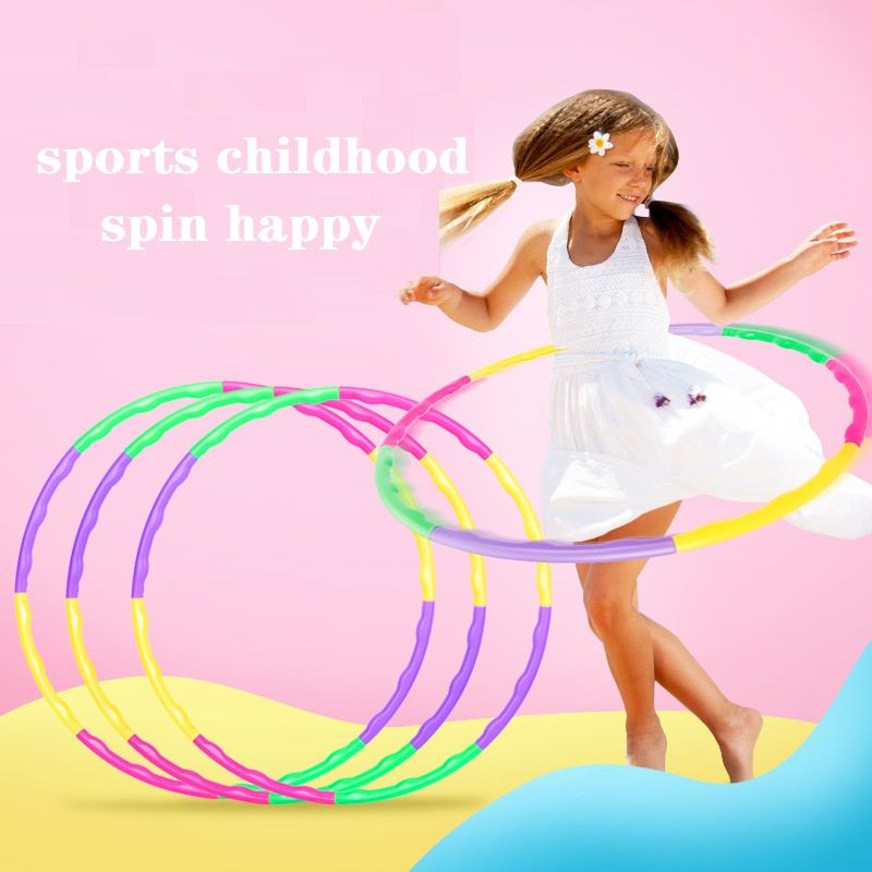 Detachable Color Hoop Kids Exercise hula Hoop Freely Assembled Adjustable Hoop Color block big image 3
