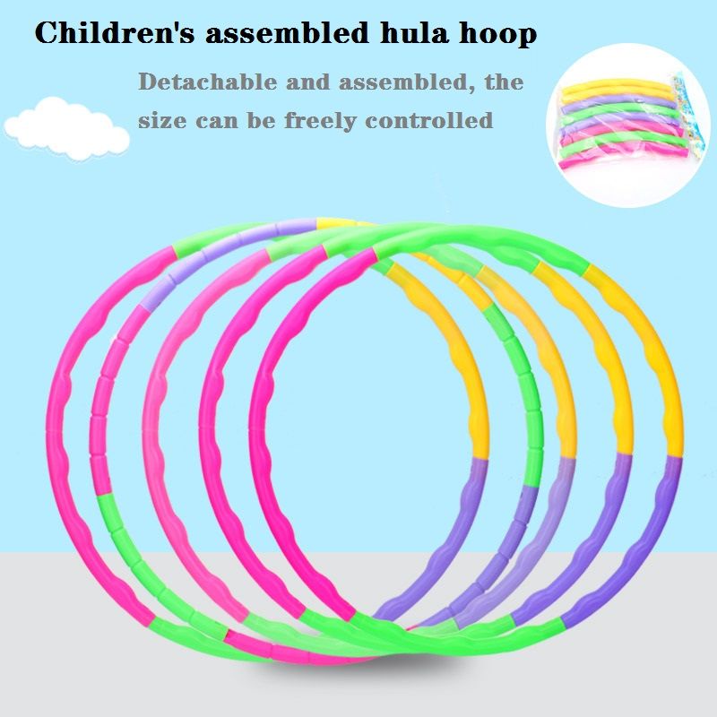 Detachable Color Hoop Kids Exercise hula Hoop Freely Assembled Adjustable Hoop Color block big image 7
