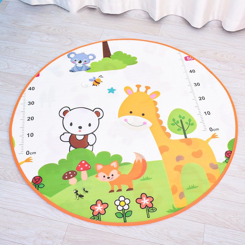 Double-sided Crawling Mat Round Carpet Kids Play Mat Rug Cushion Waterproof Moisture-proof Random Color Pattern Multi-color big image 2