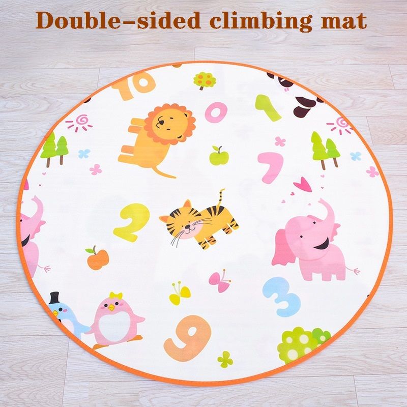 Double-sided Crawling Mat Round Carpet Kids Play Mat Rug Cushion Waterproof Moisture-proof Random Color Pattern Multi-color big image 6