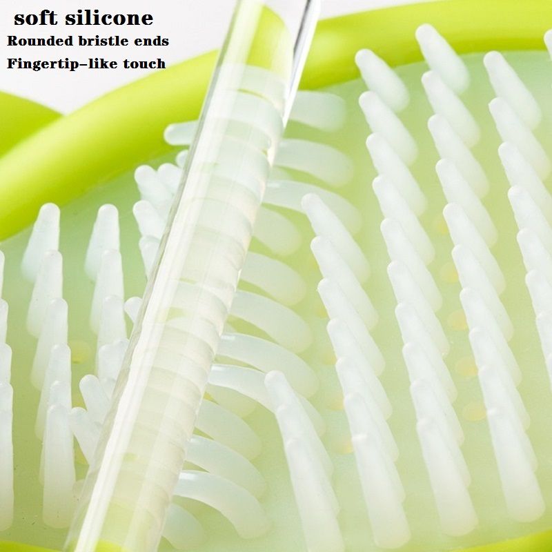 Baby Cartoon Shampoo Shower Brush Scalp Head Massager Brush Hair Washing Comb Baby Bath Supply Easy to Grip Blue big image 6