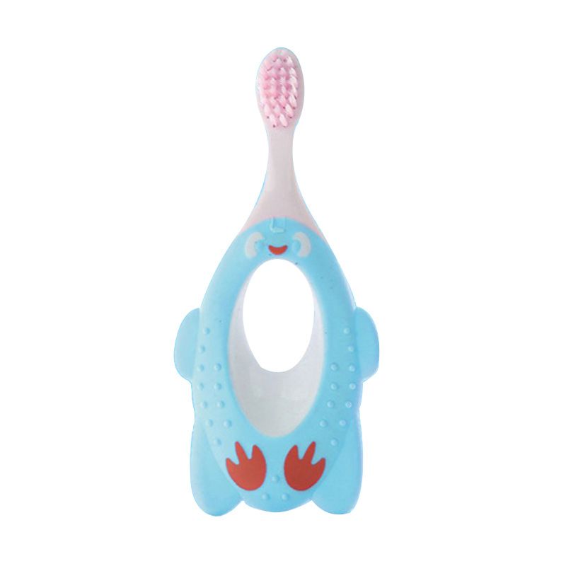 Baby Toothbrush Penguin Shape Super Soft High-Quality Filament Manual Toothbrush for 1-6 Years Old Blue big image 6