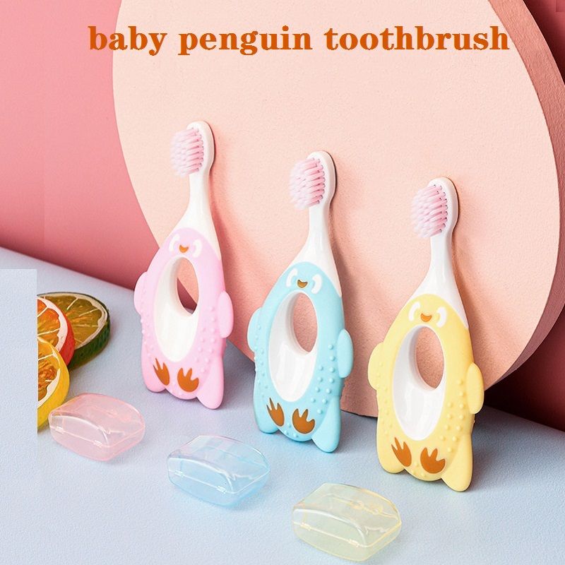 Baby Toothbrush Penguin Shape Super Soft High-Quality Filament Manual Toothbrush for 1-6 Years Old Blue big image 8