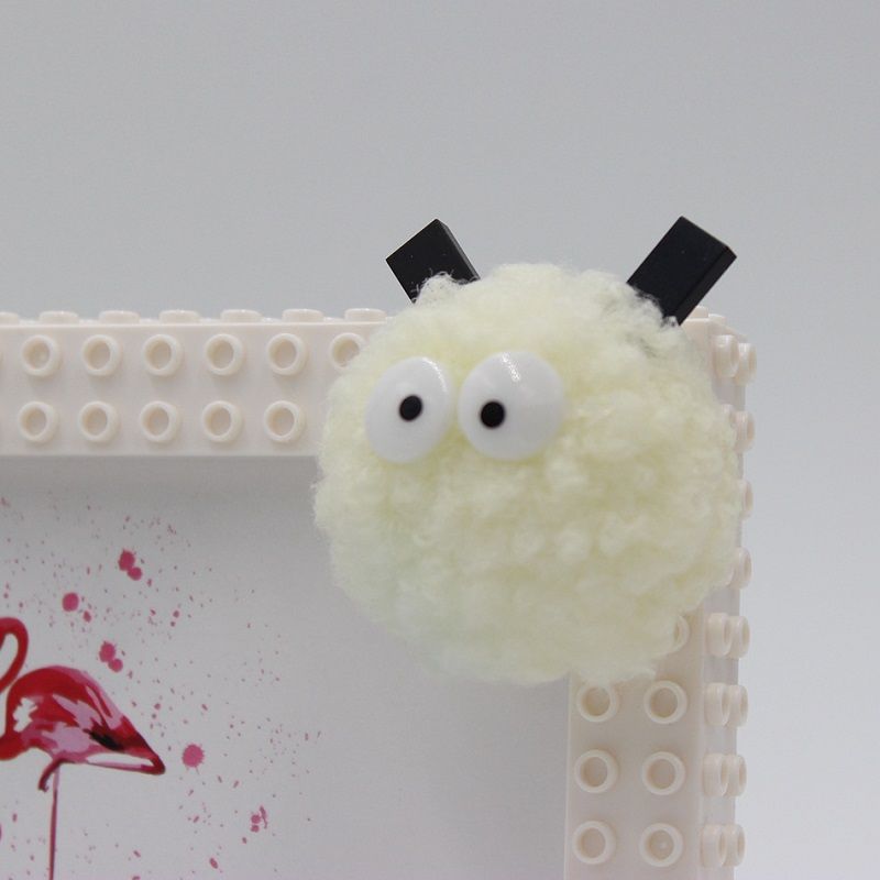 DIY Building Block Photo Frame Magical Picture Frame Toy Building Set for Babies Toddlers Kids (Random hairball color) White big image 4