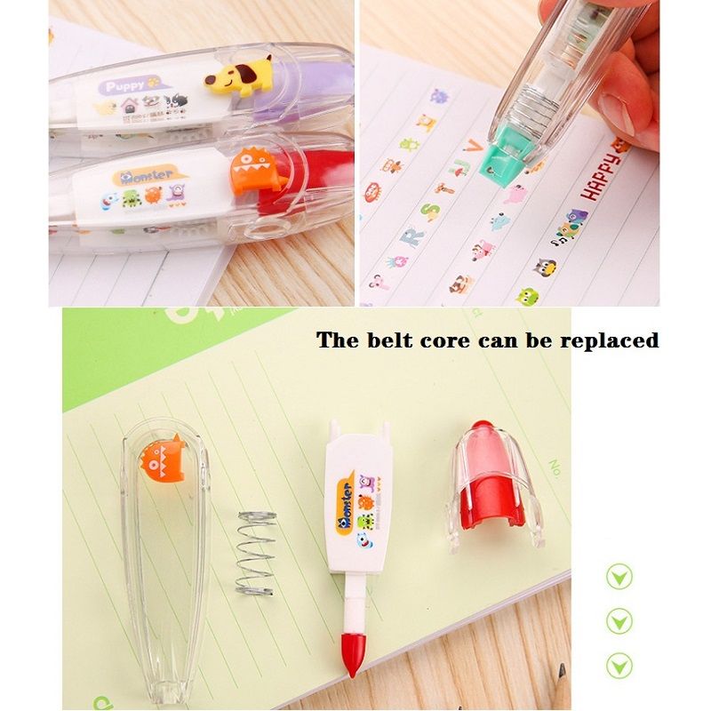 Creative Pressed Lace Correction Tape DIY Cartoon Tape Student Stationery Scrapbook Supplies Pink big image 3