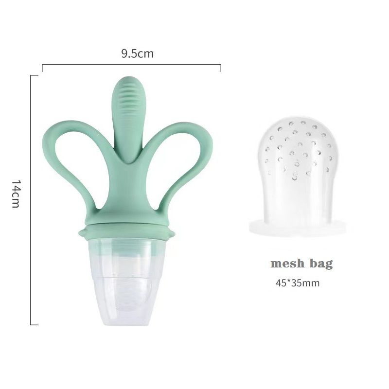 Baby Feeder Vegetable Fruit Food Feeder Nibbler Pacifier Training Massaging Gums Toy Teether Yellow big image 5