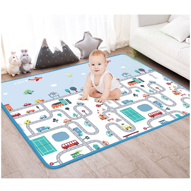Baby Rug for Crawling Baby Play Mat Kids Area Rugs Educational Play Mat Toddler Playmat (70.87*39.37inch) Light Blue