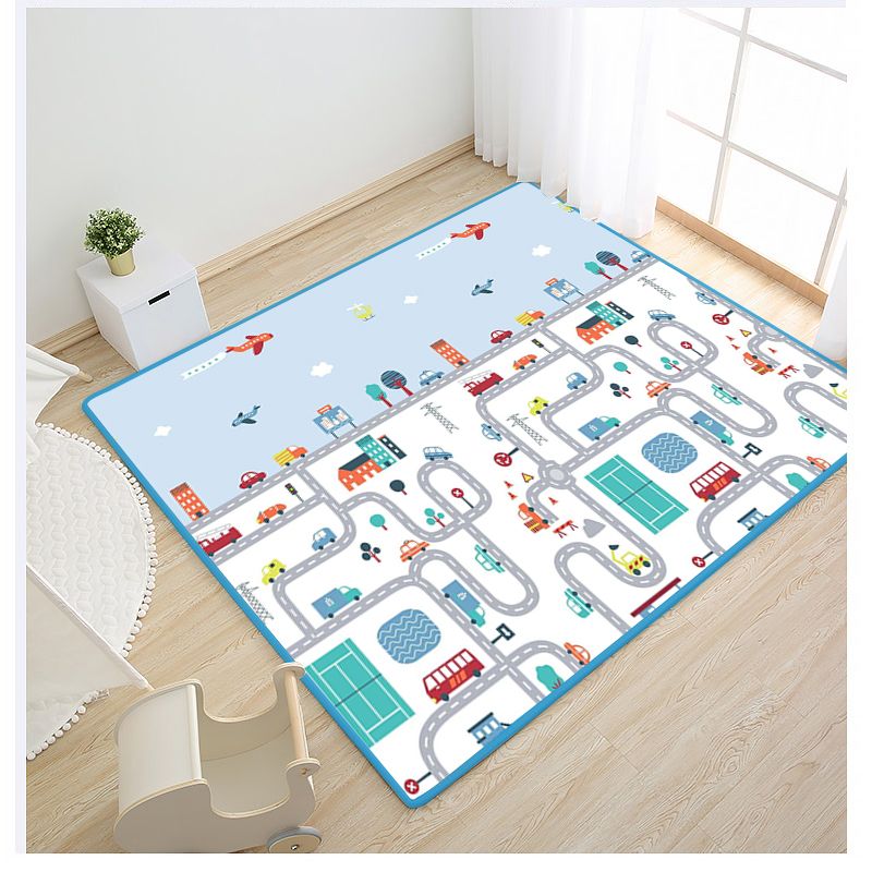 Baby Rug for Crawling Baby Play Mat Kids Area Rugs Educational Play Mat Toddler Playmat (70.87*39.37inch) Light Blue big image 2