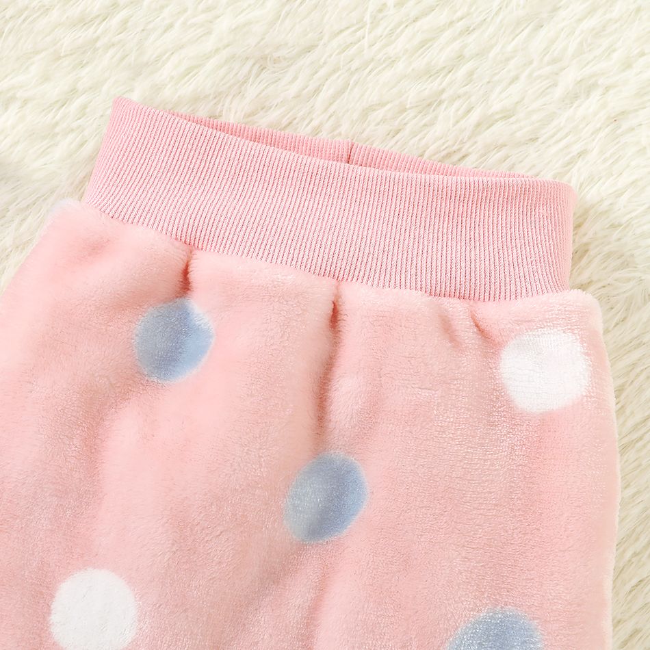2pcs Polka dots Print Long-sleeve Baby Set Light Pink big image 3