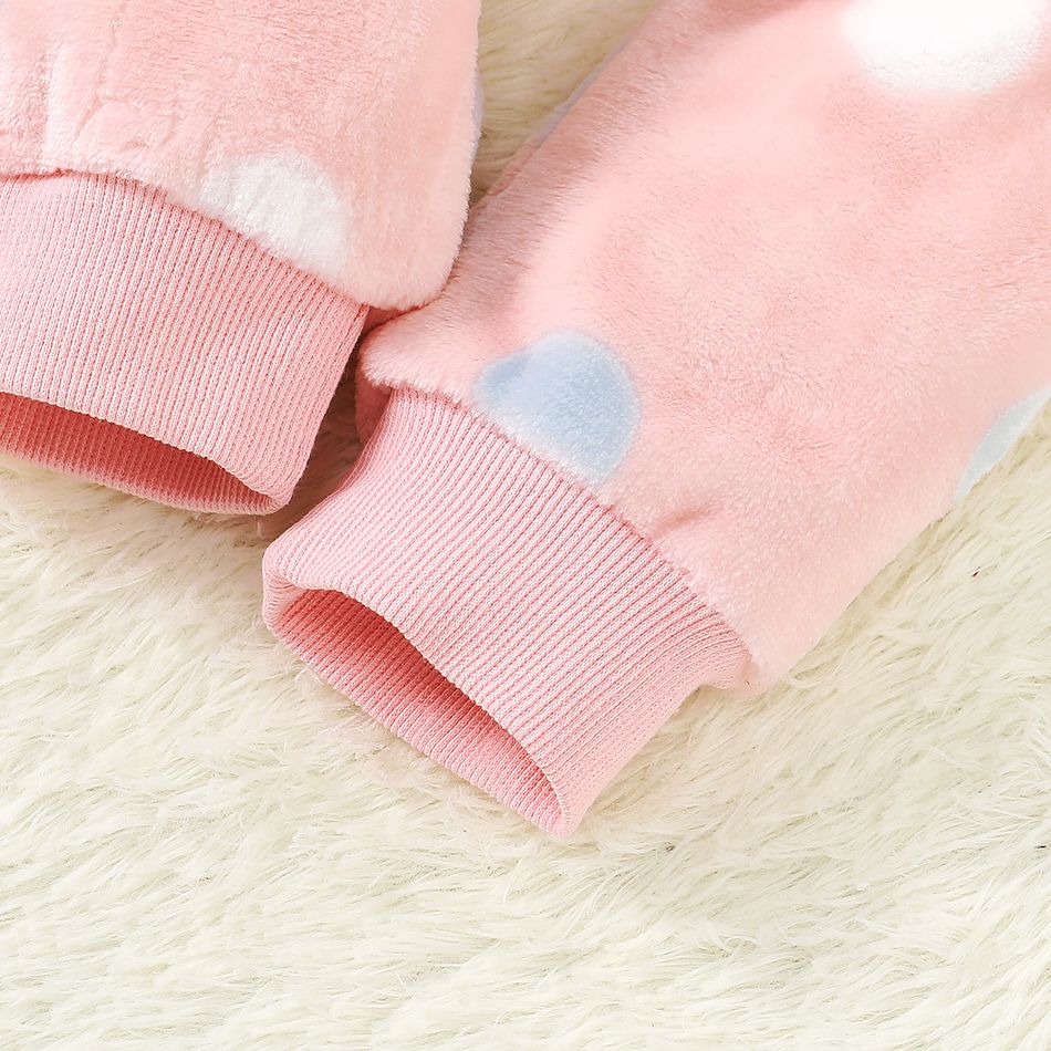 2pcs Polka dots Print Long-sleeve Baby Set Light Pink big image 4