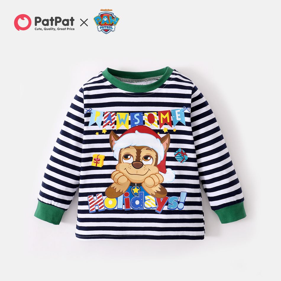 PAW Patrol Toddler Boy Christmas Stripe Cotton Tee COLOREDSTRIPES