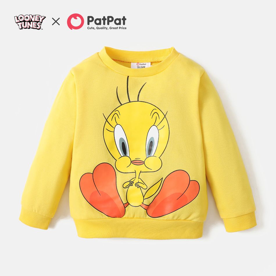 Looney Tunes Toddler Boy Character Print Pullover Sweatshirt Yellow big image 1
