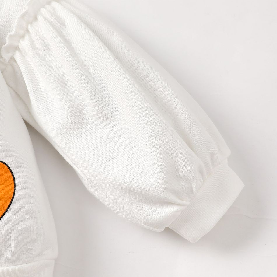 Looney Tunes 2pcs Toddler Girl Bowknot Design White Cotton Sweatshirt and Polka dots Pants Set White