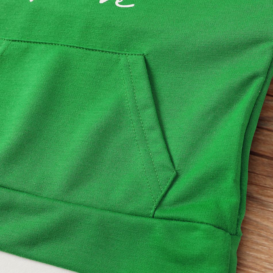 2pcs Toddler Boy Trendy Ripped Denim Jeans and Faux-two Hoodie Sweatshirt Set Green big image 4