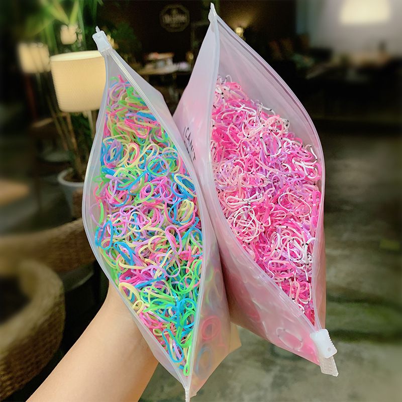1000-piece Pretty Disposable Hair Ropes for Girls White big image 3