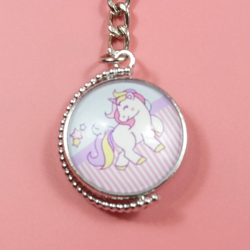 Time Gemstone Double-sided Rotating Alloy Unicorn Keychain Jewelry for Girls Color-C big image 4