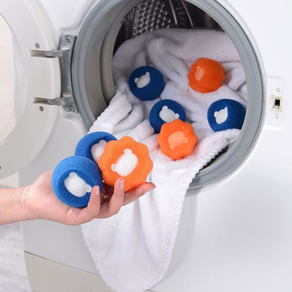 palla magica per bucato, dispositivo di rimozione dei capelli, palla per la pulizia della lavatrice, strumento per la pulizia dei vestiti Arancione big image 2