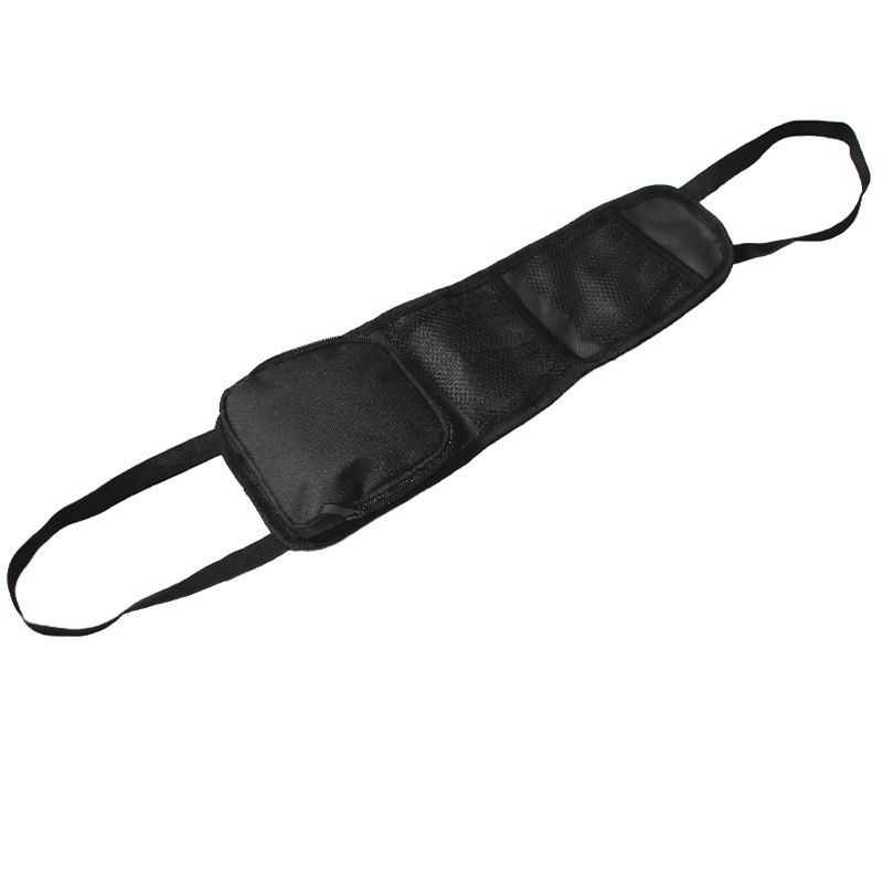 Car Seat Side Organizer Black Auto Seat Storage Hanging Bag with Zipper Pocket for Most Front Passenger Car Seats Black big image 2